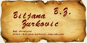 Biljana Zurković vizit kartica